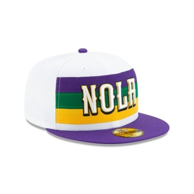 White New Orleans Pelicans Hat - New Era NBA 2019 NBA Authentics City Series 59FIFTY Fitted Caps USA9137580